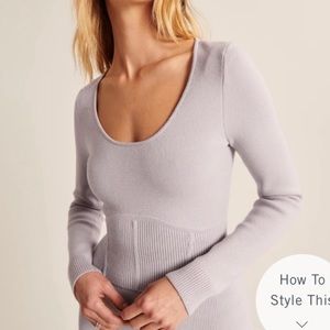 Abercrombie Ribbed Slim Corset Sweater